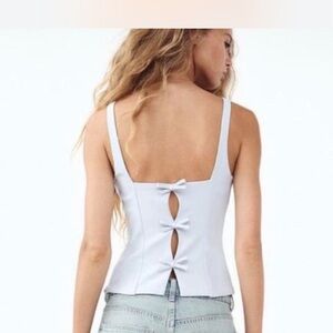 Zara Elegant White Bow-Detail Camisole